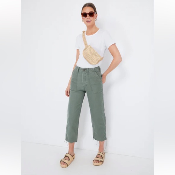 MOTHER Ankle Cropped Jeans in Sage - Picture 2 of 16